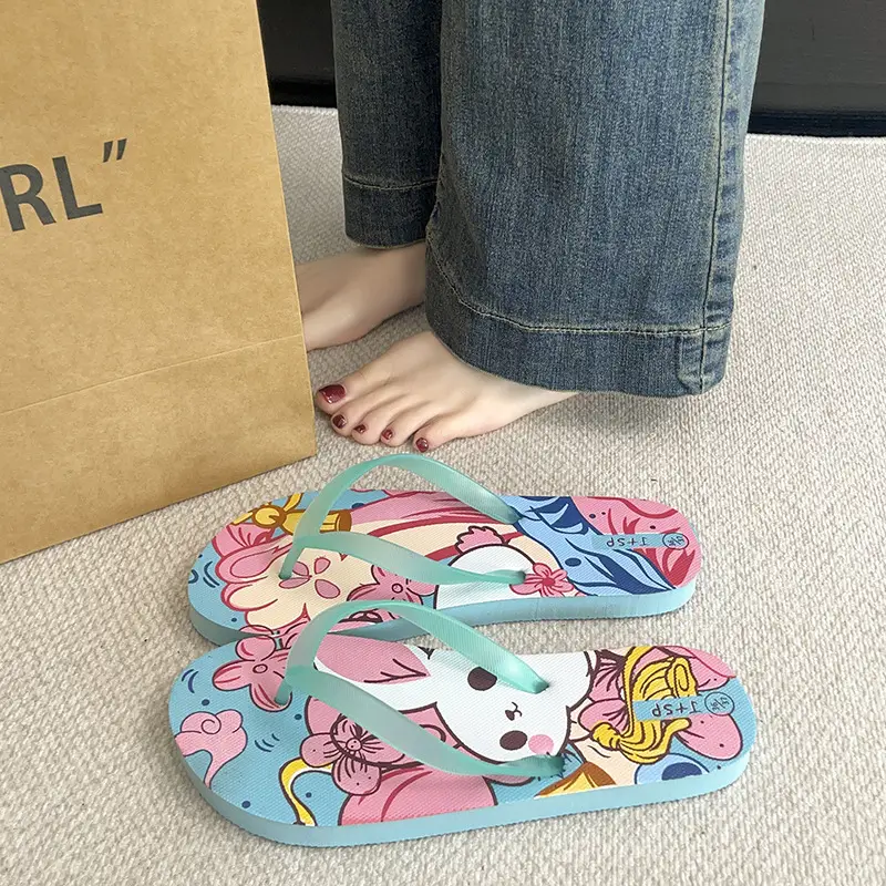 New Beach Flip-Flops Women's Summer Wear DIY Seaside Solid Color Clip Flat Sandals Women's Wholesale — feature 13