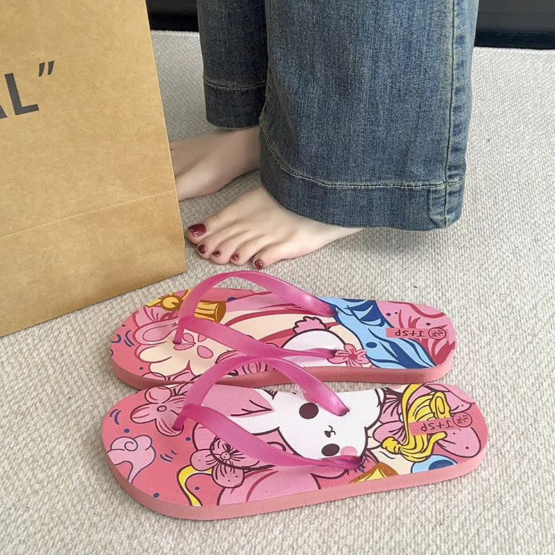 New Beach Flip-Flops Women's Summer Wear DIY Seaside Solid Color Clip Flat Sandals Women's Wholesale — feature 14