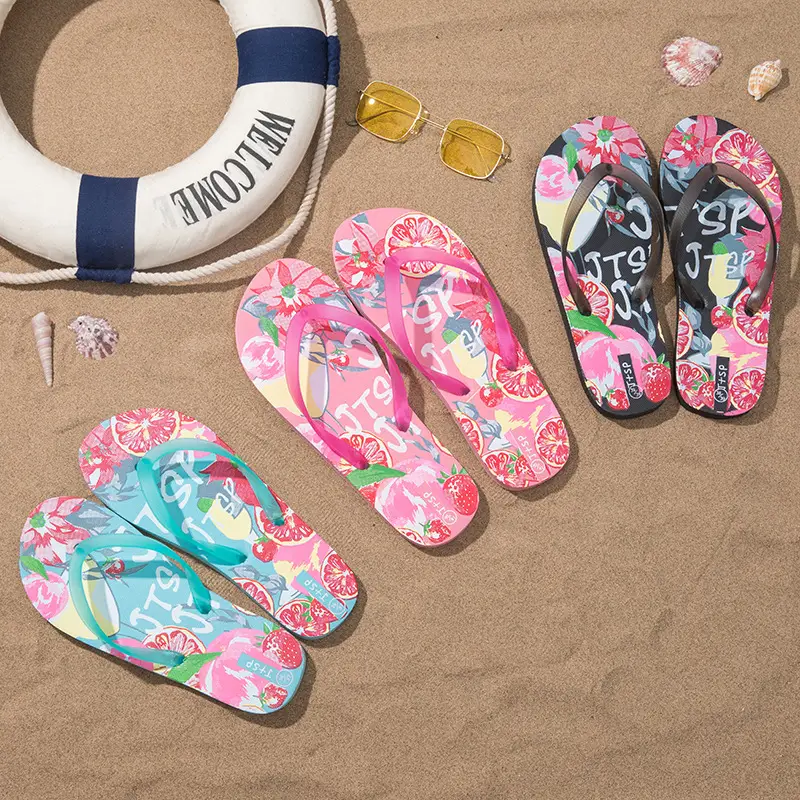New Beach Flip-Flops Women's Summer Wear DIY Seaside Solid Color Clip Flat Sandals Women's Wholesale — feature 16