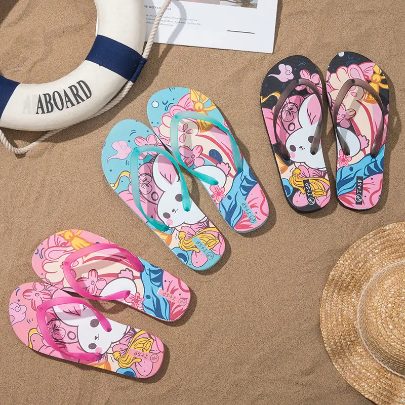 New Beach Flip-Flops Women's Summer Wear DIY Seaside Solid Color Clip Flat Sandals Women's Wholesale — feature 19
