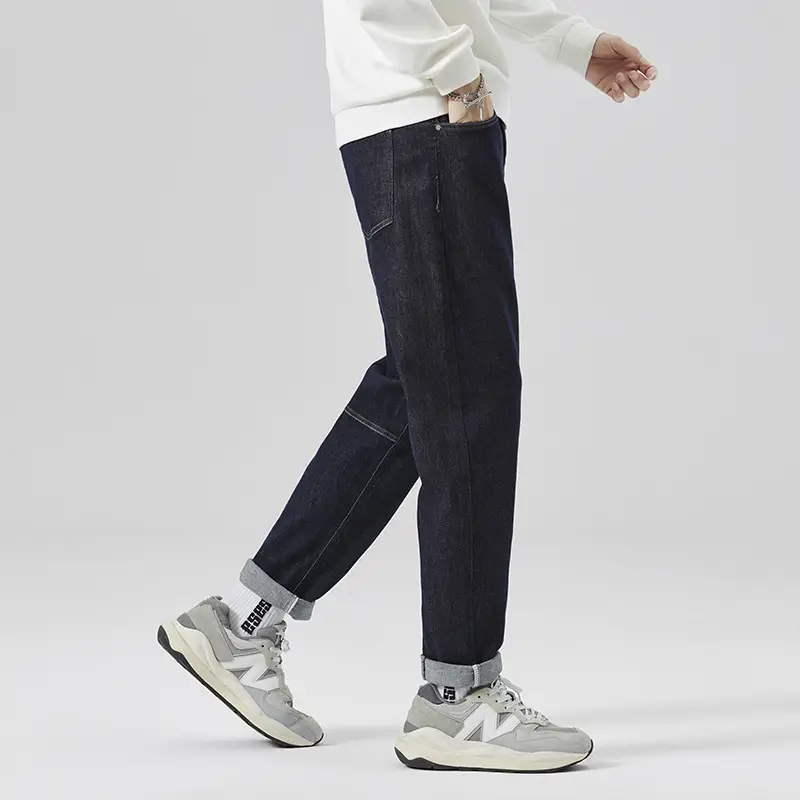 Men's American Style Jeans Dark Blue Heavy Cotton