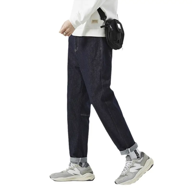 Men's American Style Jeans Dark Blue Heavy Cotton