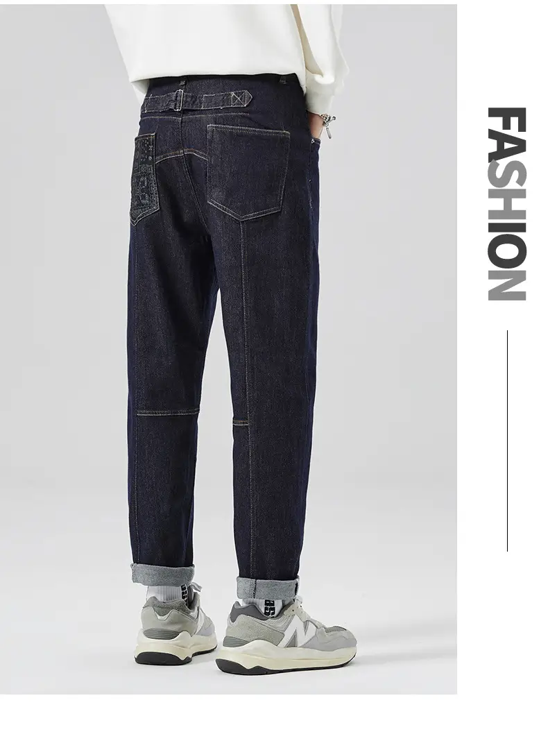 Men's American Style Jeans Dark Blue Heavy Cotton — feature 11
