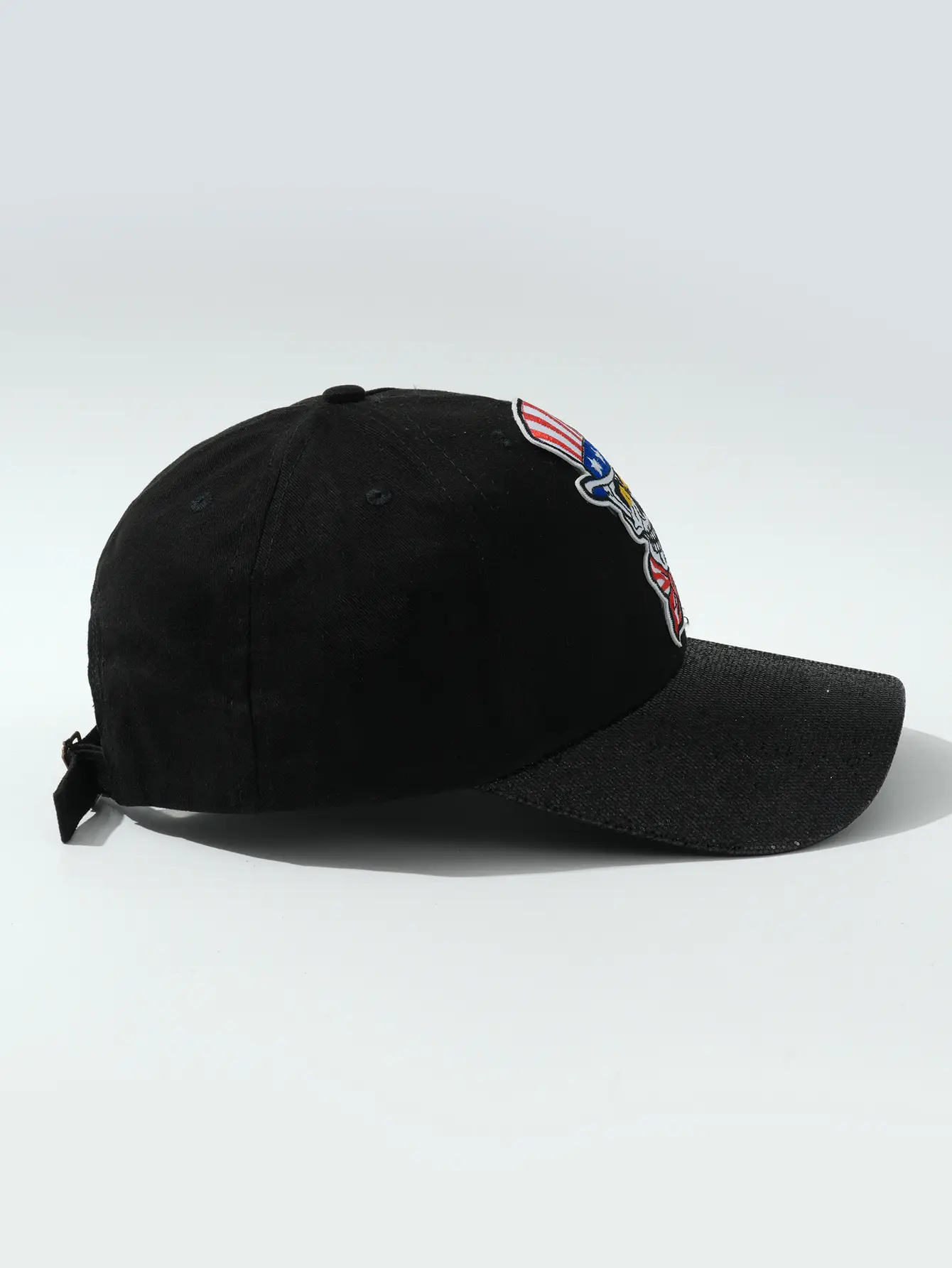 Black Embroidered Skull Baseball Cap Halloween Play — feature 11