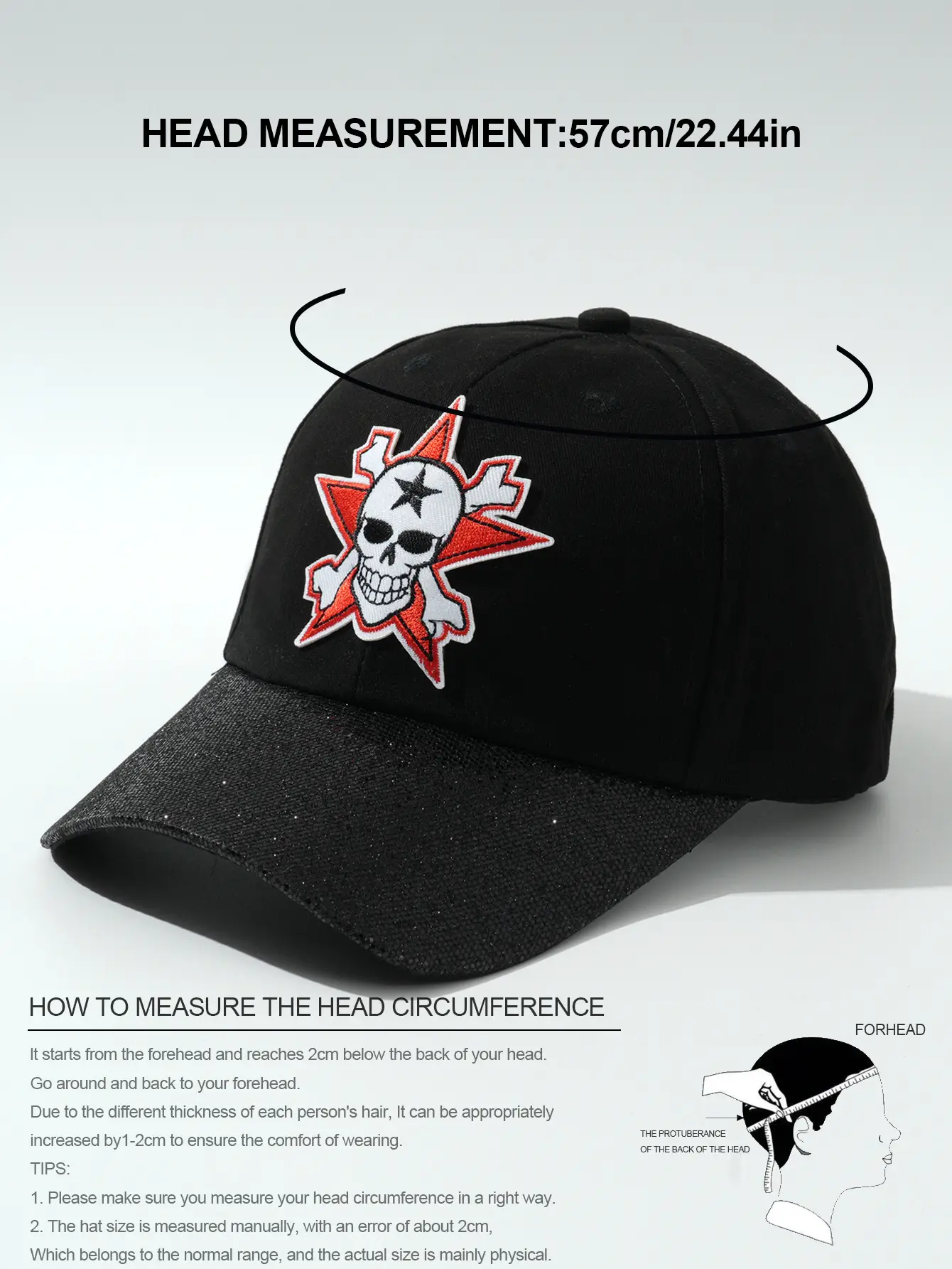Black Embroidered Skull Baseball Cap Halloween Play — feature 13