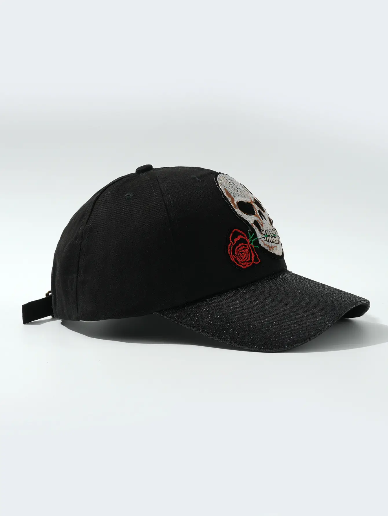 Black Embroidered Skull Baseball Cap Halloween Play — feature 20
