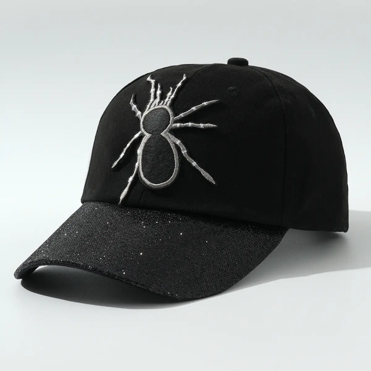 Black Embroidered Skull Baseball Cap Halloween Play - Image 4