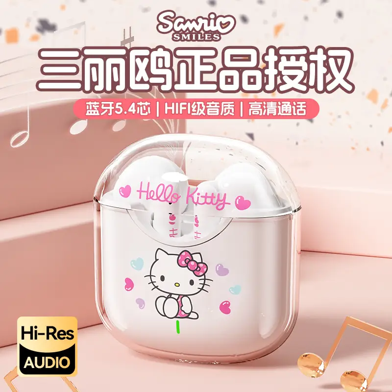 Sanrio Wireless Bluetooth Headset Transparent Cartoon Girl High Color