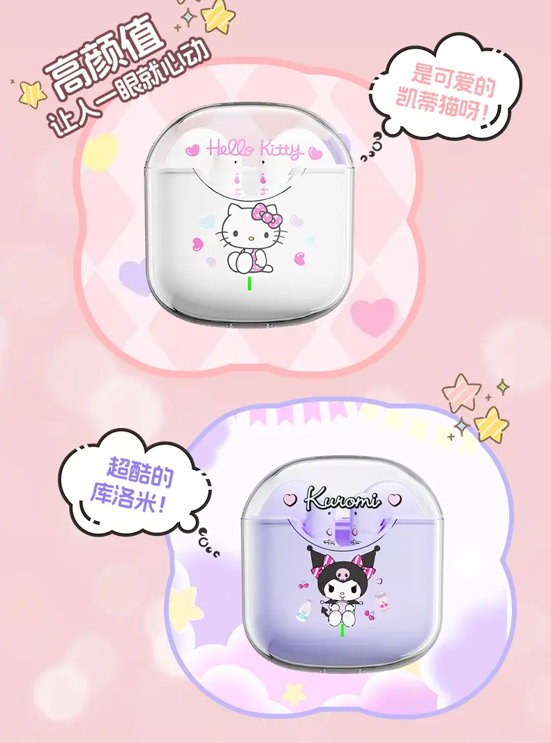 Sanrio Wireless Bluetooth Headset Transparent Cartoon Girl High Color — feature 3