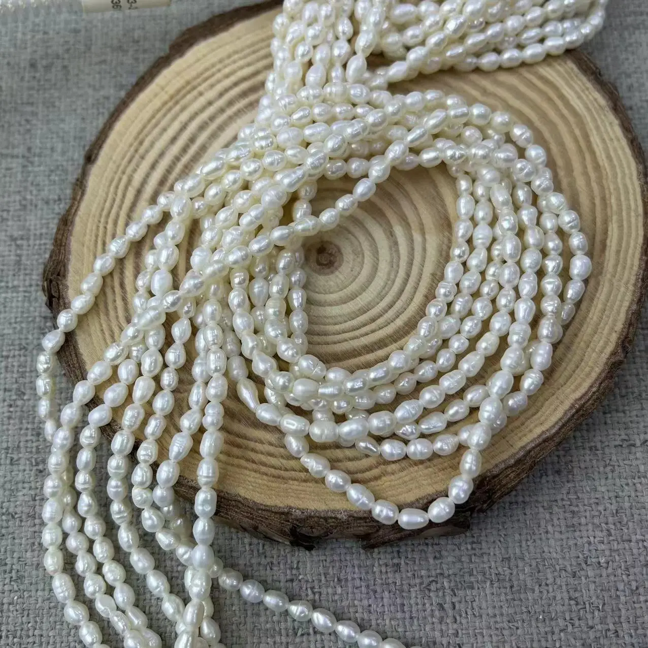 Natural Freshwater Pearl Beads 3-3.5mm DIY Necklace Bracelet - Image 4