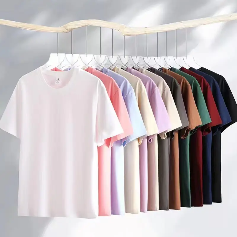 Men's Pink Loose Cotton T-Shirt Plus Size - Image 14