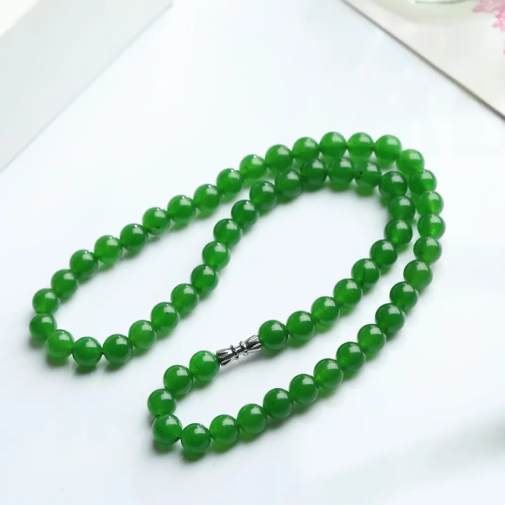 Women's Green Jade Beads Necklace Set — feature 6
