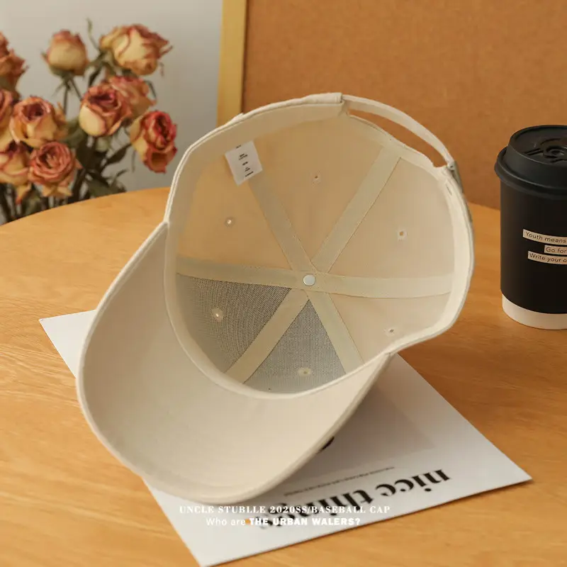 Men's Beige Logo Baseball Cap Unstitched - Image 13