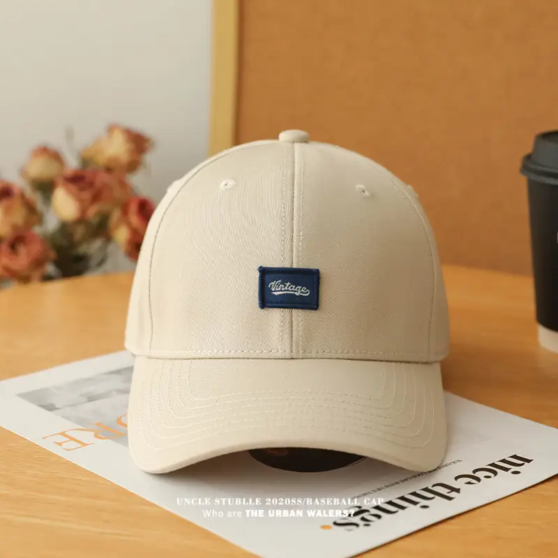 Men's Beige Logo Baseball Cap Unstitched — feature 2