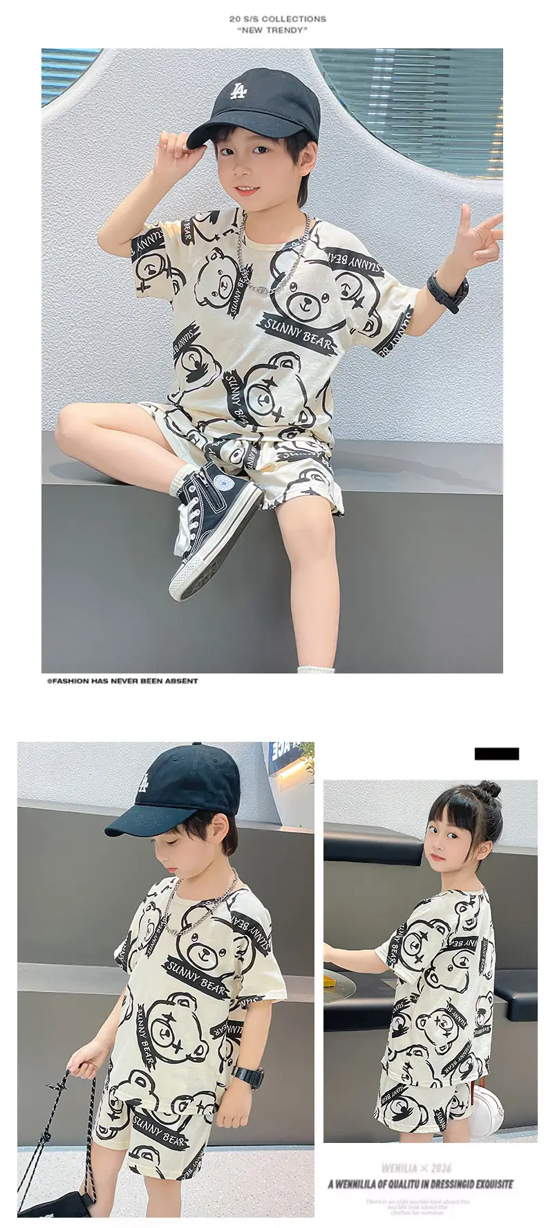 Girls Cotton Printed Shorts Set Summer Lightweight — feature 13