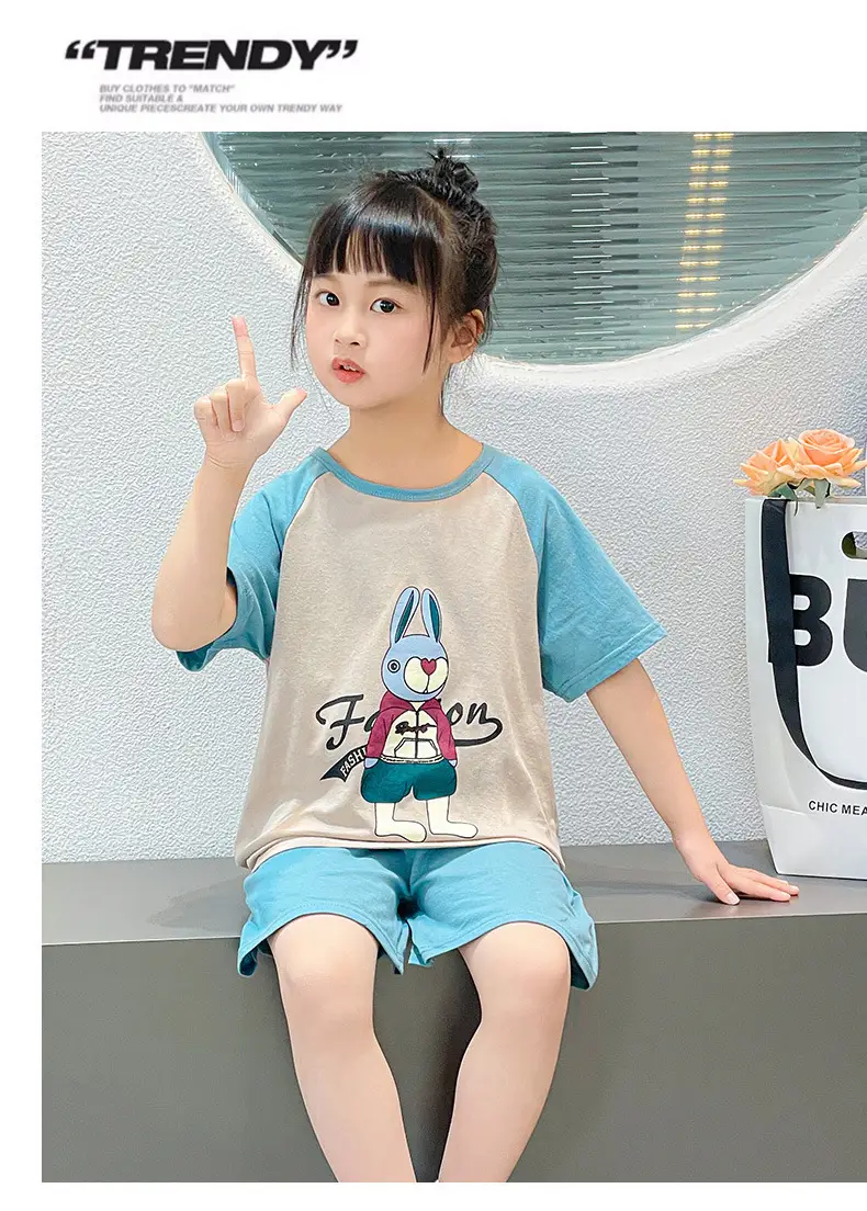 Girls Cotton Printed Shorts Set Summer Lightweight — feature 14