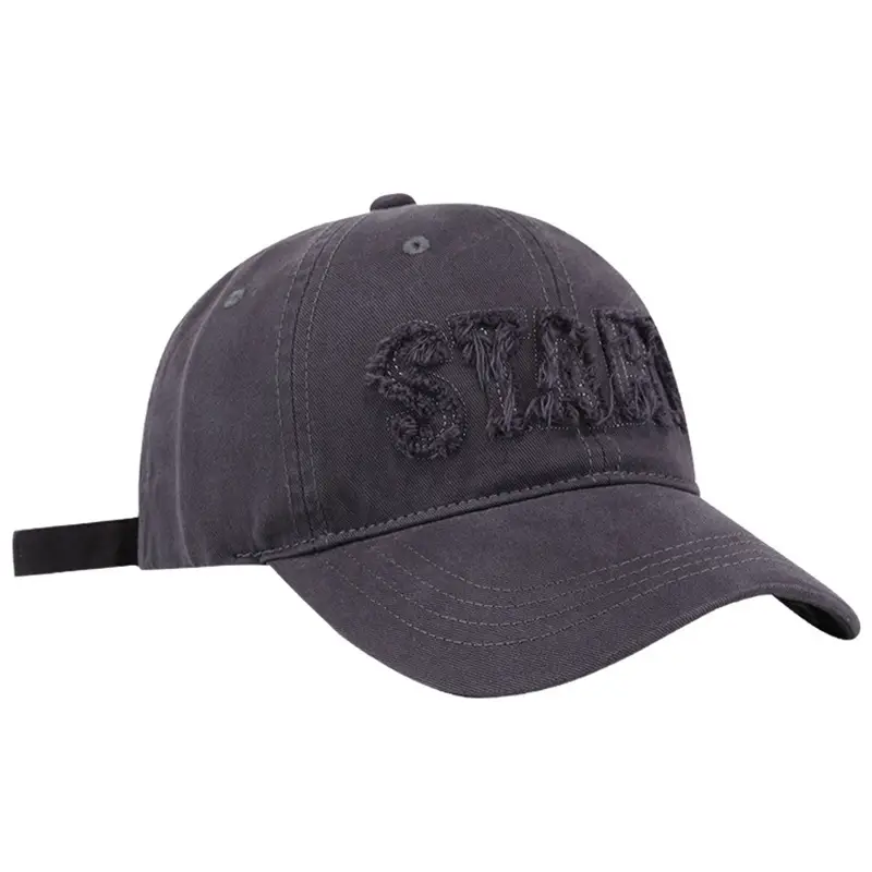 Women's Grey Embroidered Baseball Cap Wide Brim - Image 9