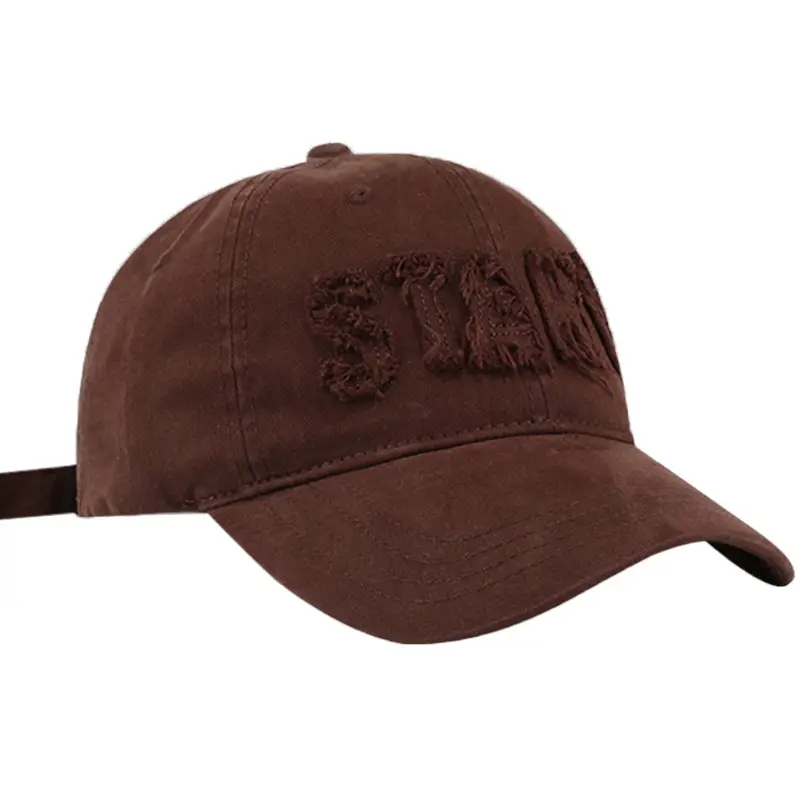 Women's Grey Embroidered Baseball Cap Wide Brim - Image 3