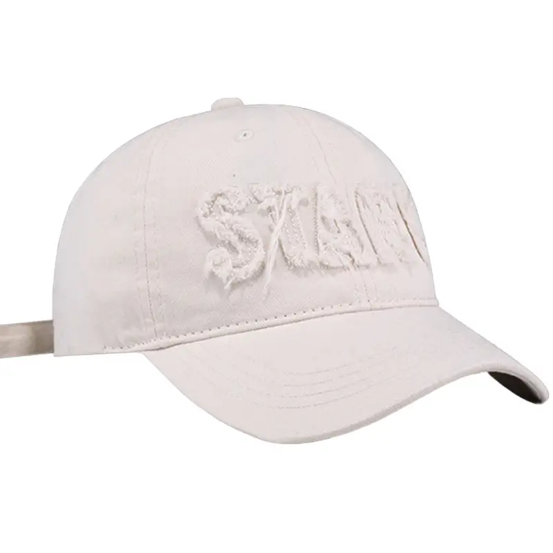 Women's Grey Embroidered Baseball Cap Wide Brim - Image 5
