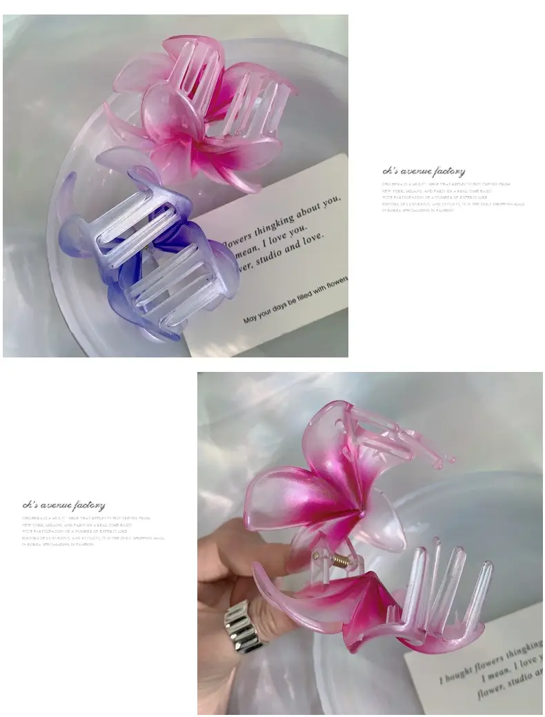 Mermaid Color Frangipani Hair Clips for Women — feature 10
