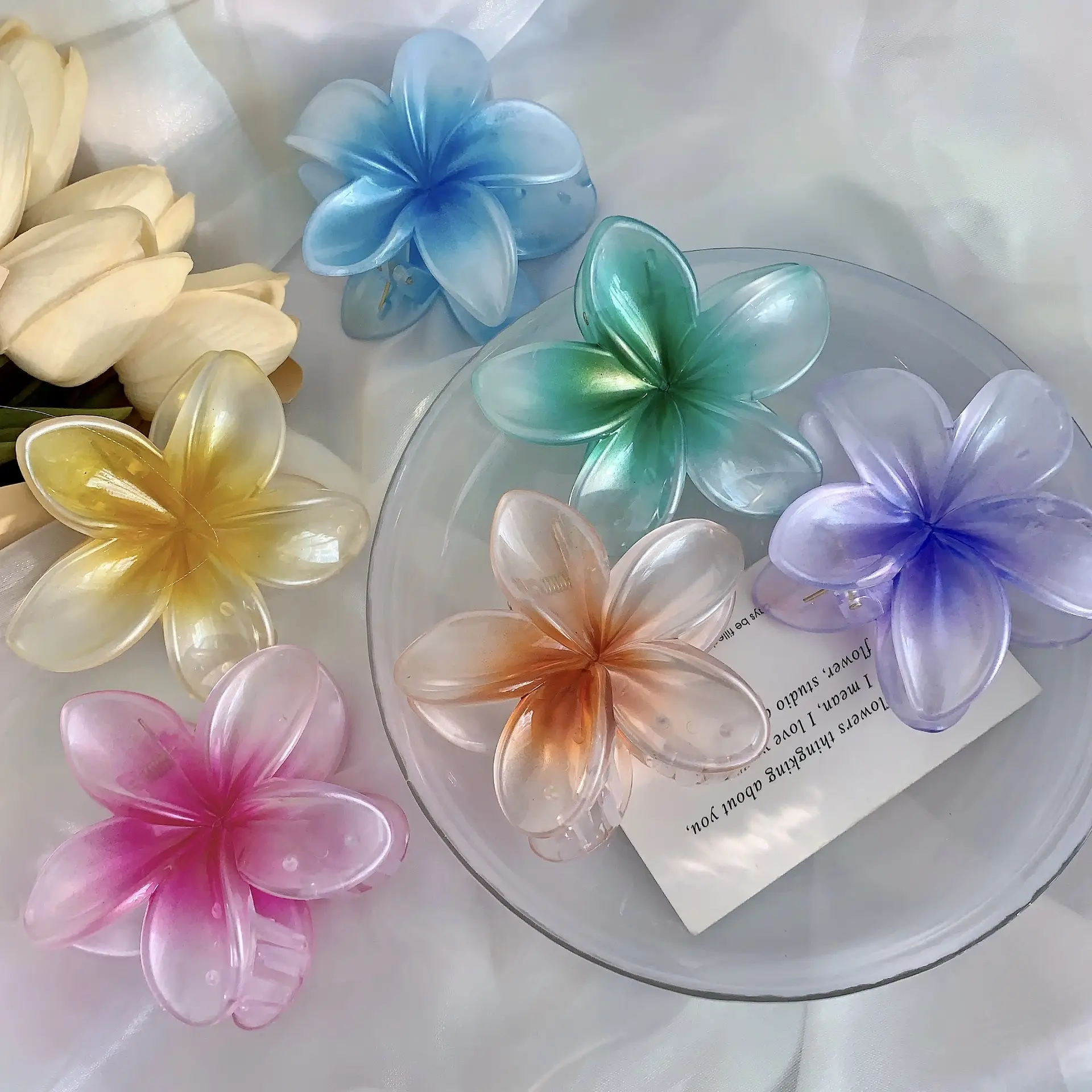 Mermaid Color Frangipani Hair Clips for Women — feature 13