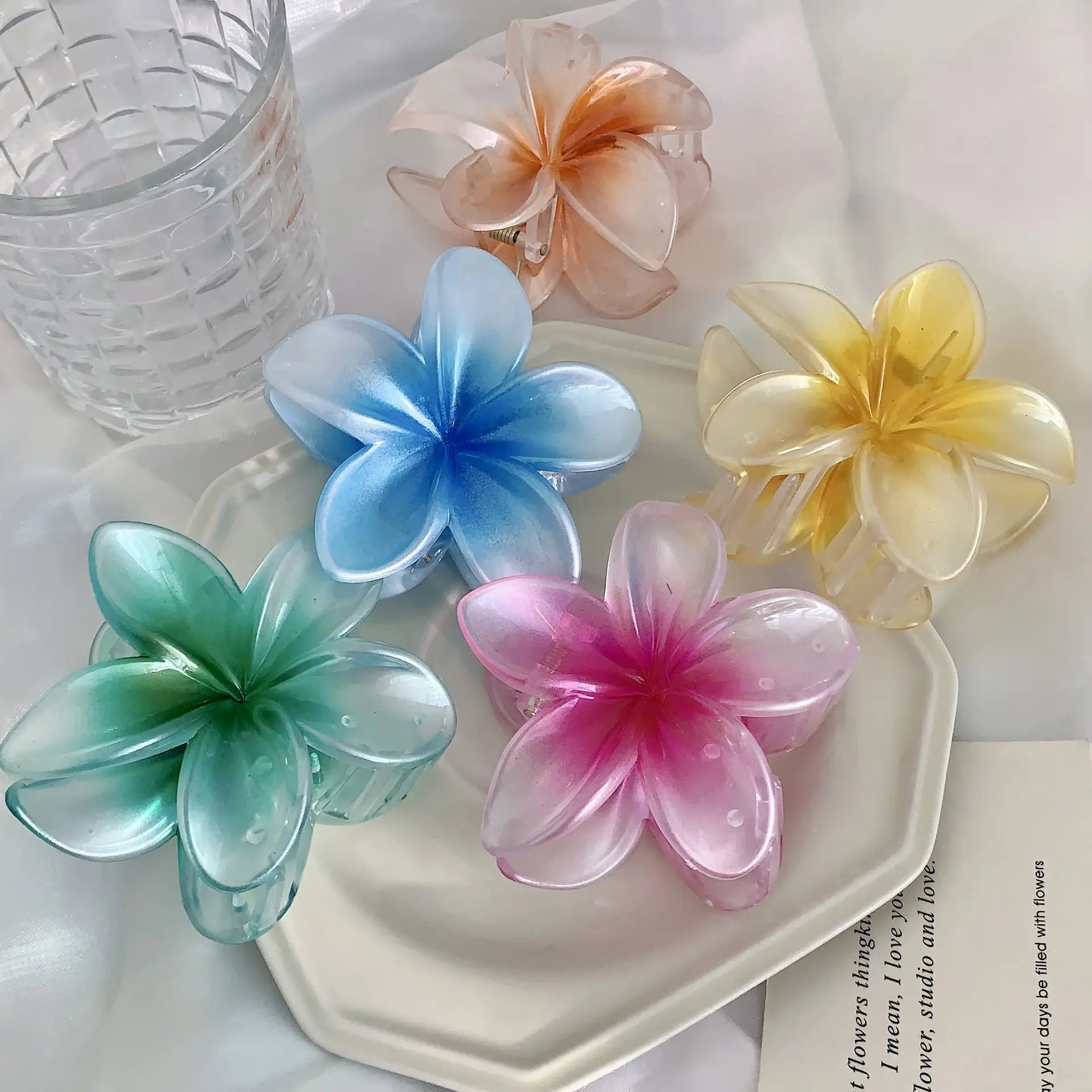 Mermaid Color Frangipani Hair Clips for Women — feature 14