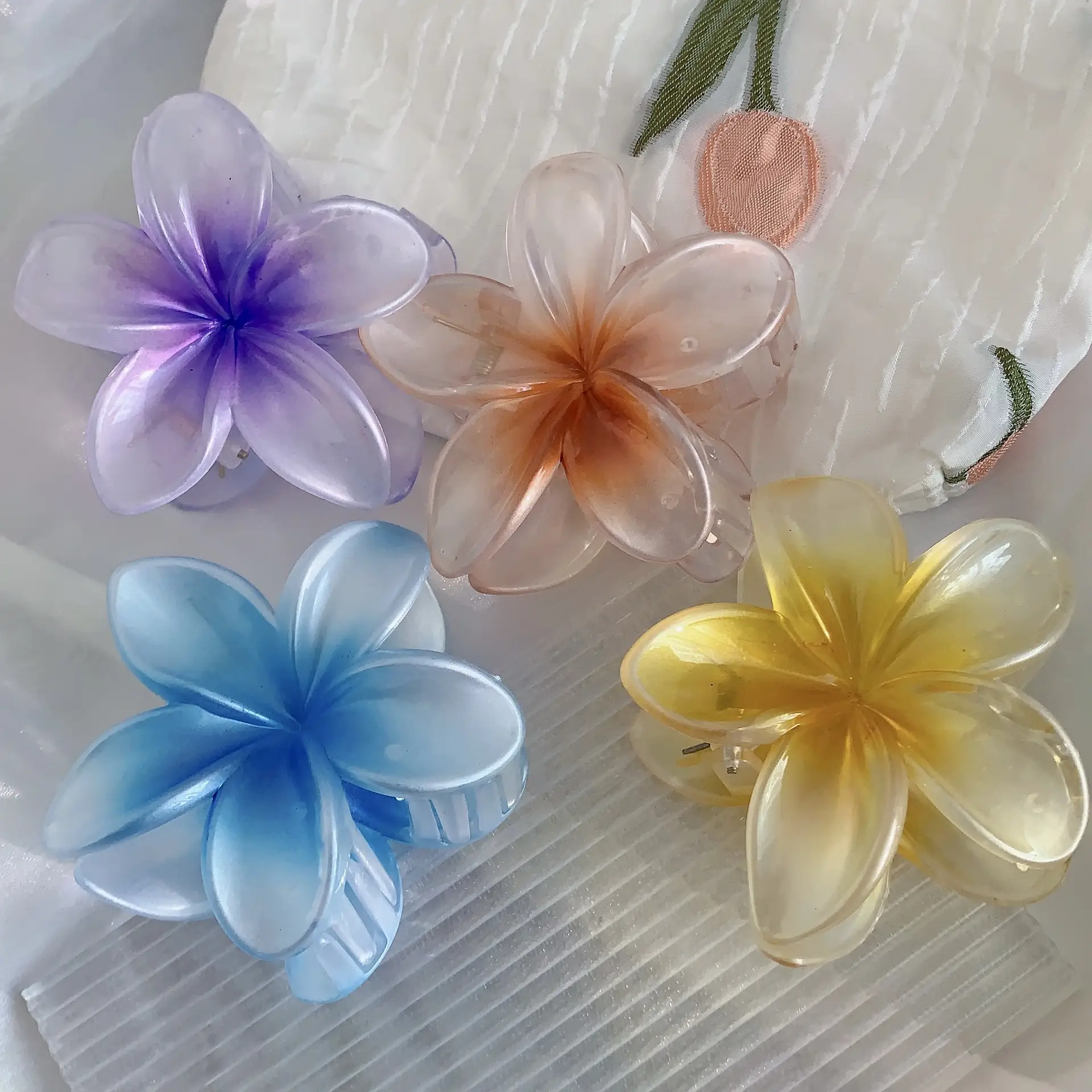Mermaid Color Frangipani Hair Clips for Women — feature 15