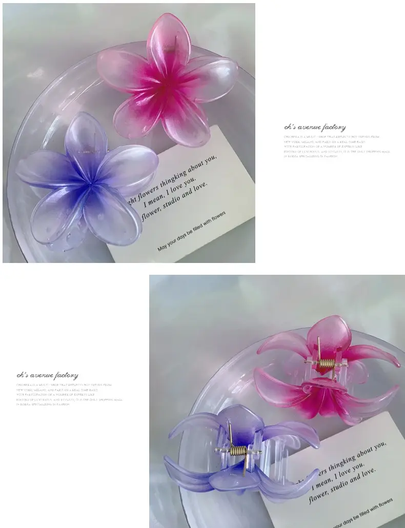 Mermaid Color Frangipani Hair Clips for Women — feature 9