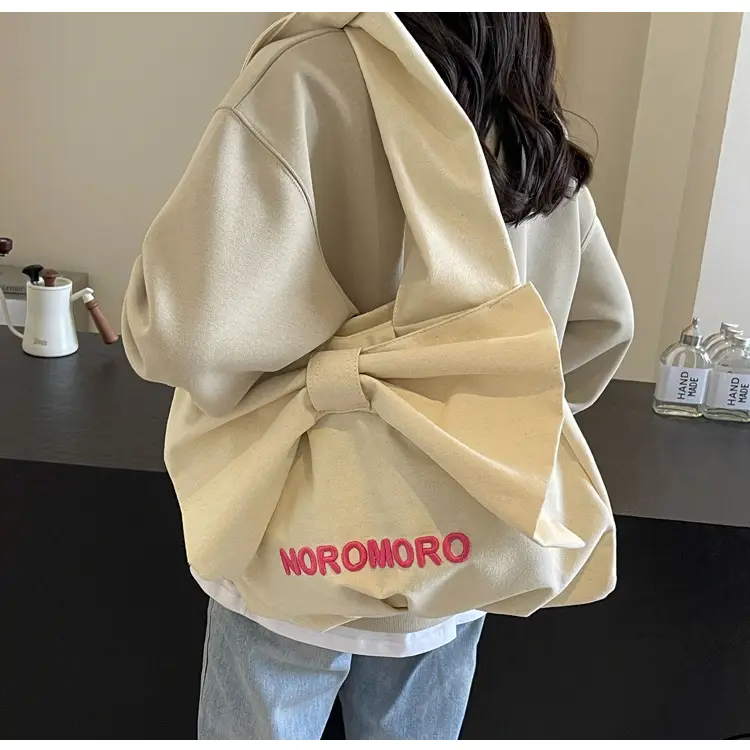 Women's Large Capacity Beige Tote Bag Summer Commute Shoulder Bag — feature 19