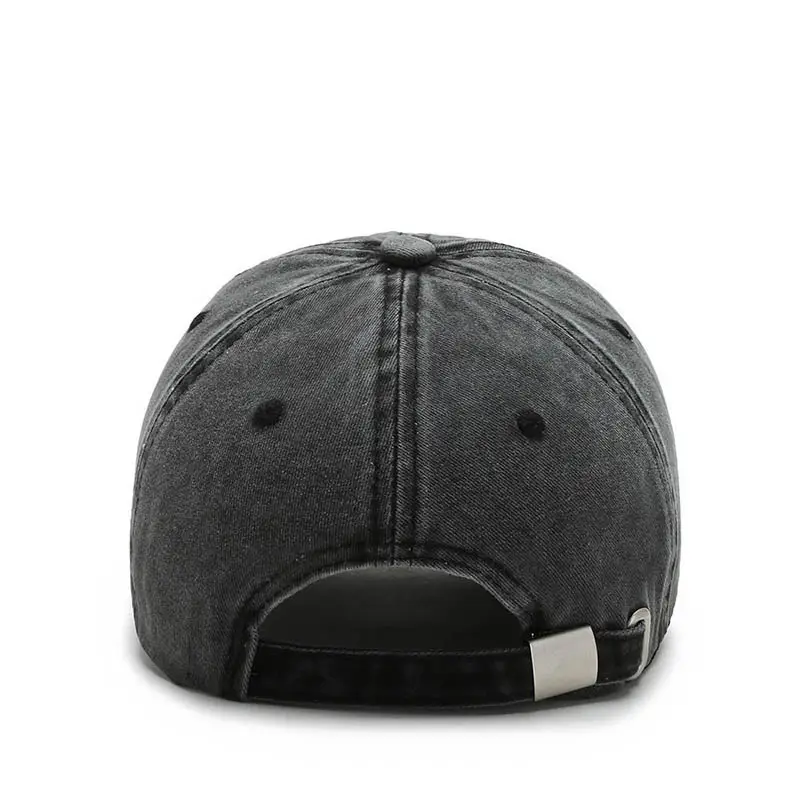 Men Denim Embroidered Peaked Cap Sun Hat - Image 7