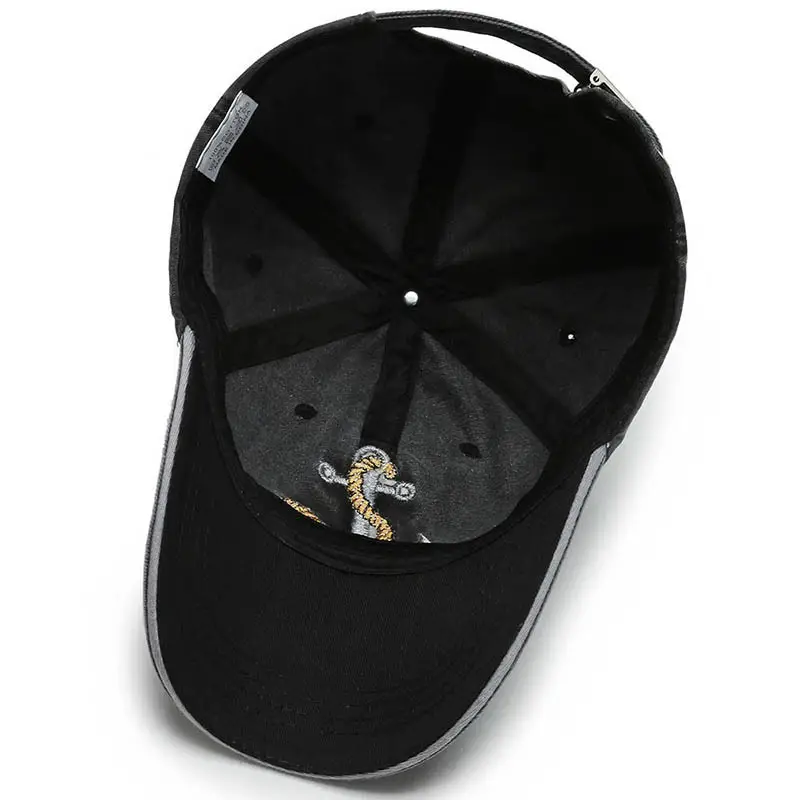 Men Denim Embroidered Peaked Cap Sun Hat - Image 8