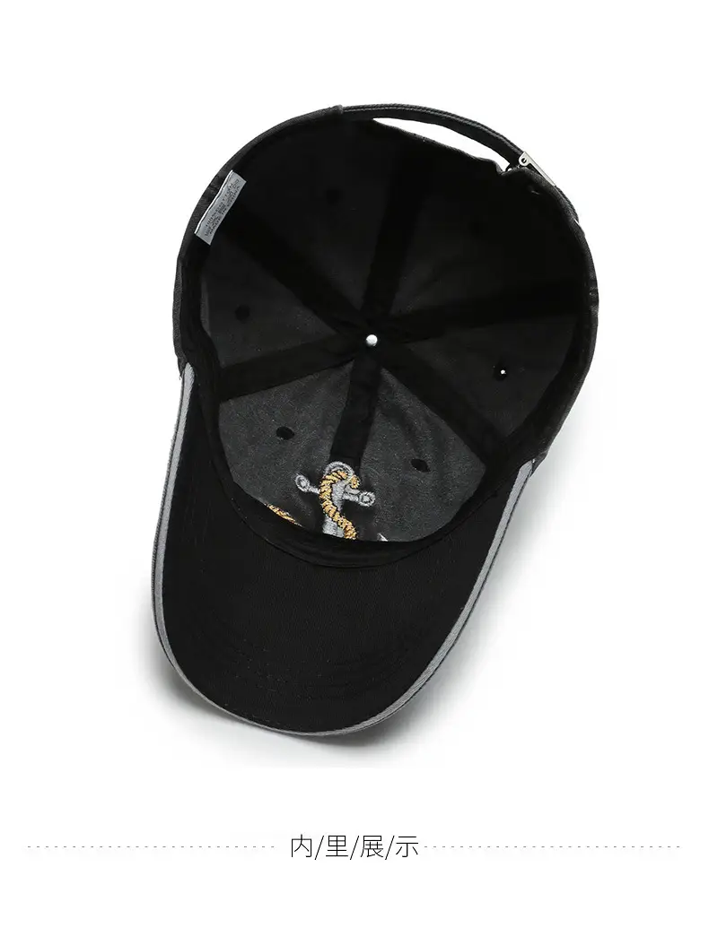 Men Denim Embroidered Peaked Cap Sun Hat — feature 10