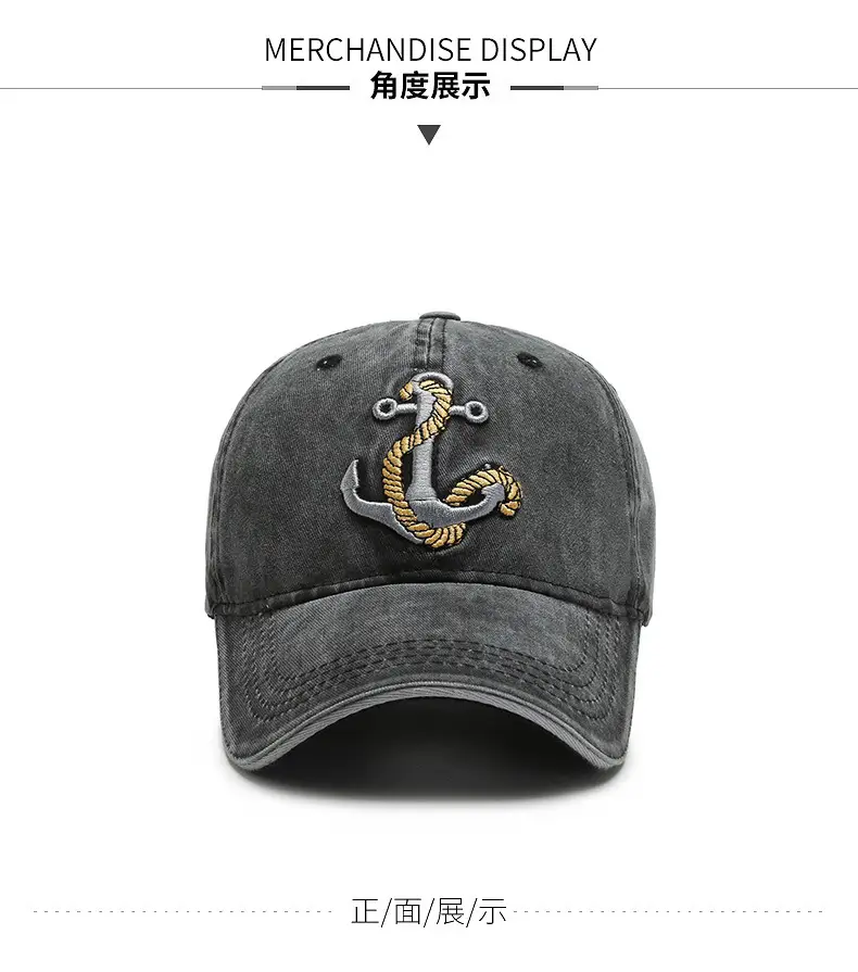 Men Denim Embroidered Peaked Cap Sun Hat — feature 5