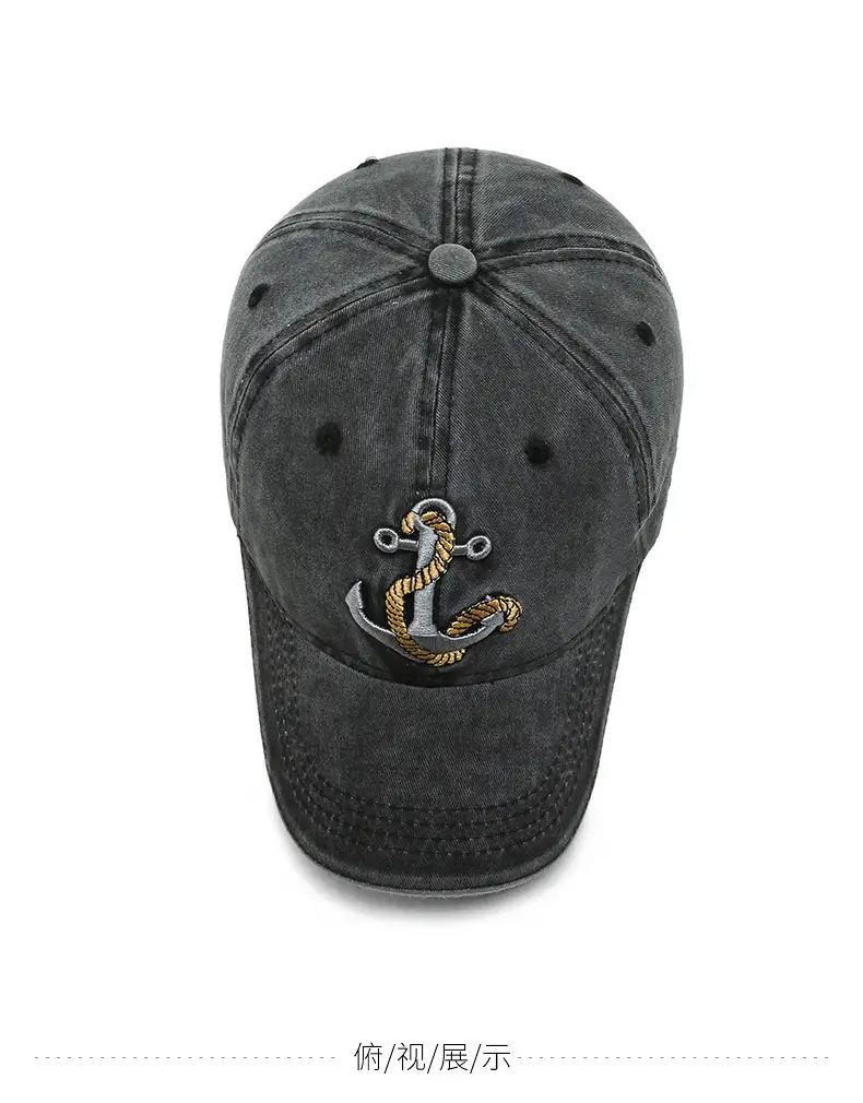 Men Denim Embroidered Peaked Cap Sun Hat — feature 9
