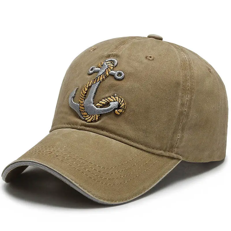 Men Denim Embroidered Peaked Cap Sun Hat - Image 3
