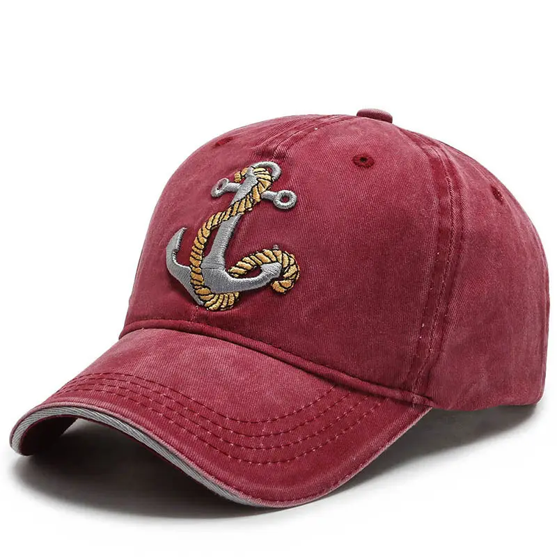 Men Denim Embroidered Peaked Cap Sun Hat - Image 4