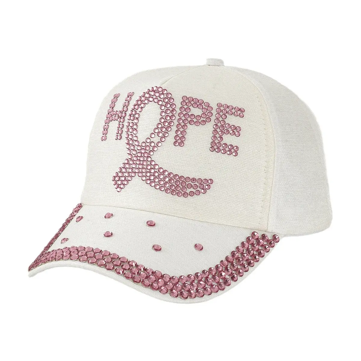Cross-Border Hope Pink Rhinestone Cap for Women - Image 6