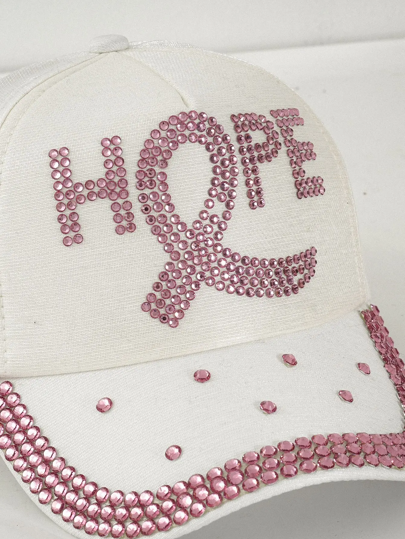 Cross-Border Hope Pink Rhinestone Cap for Women — feature 3