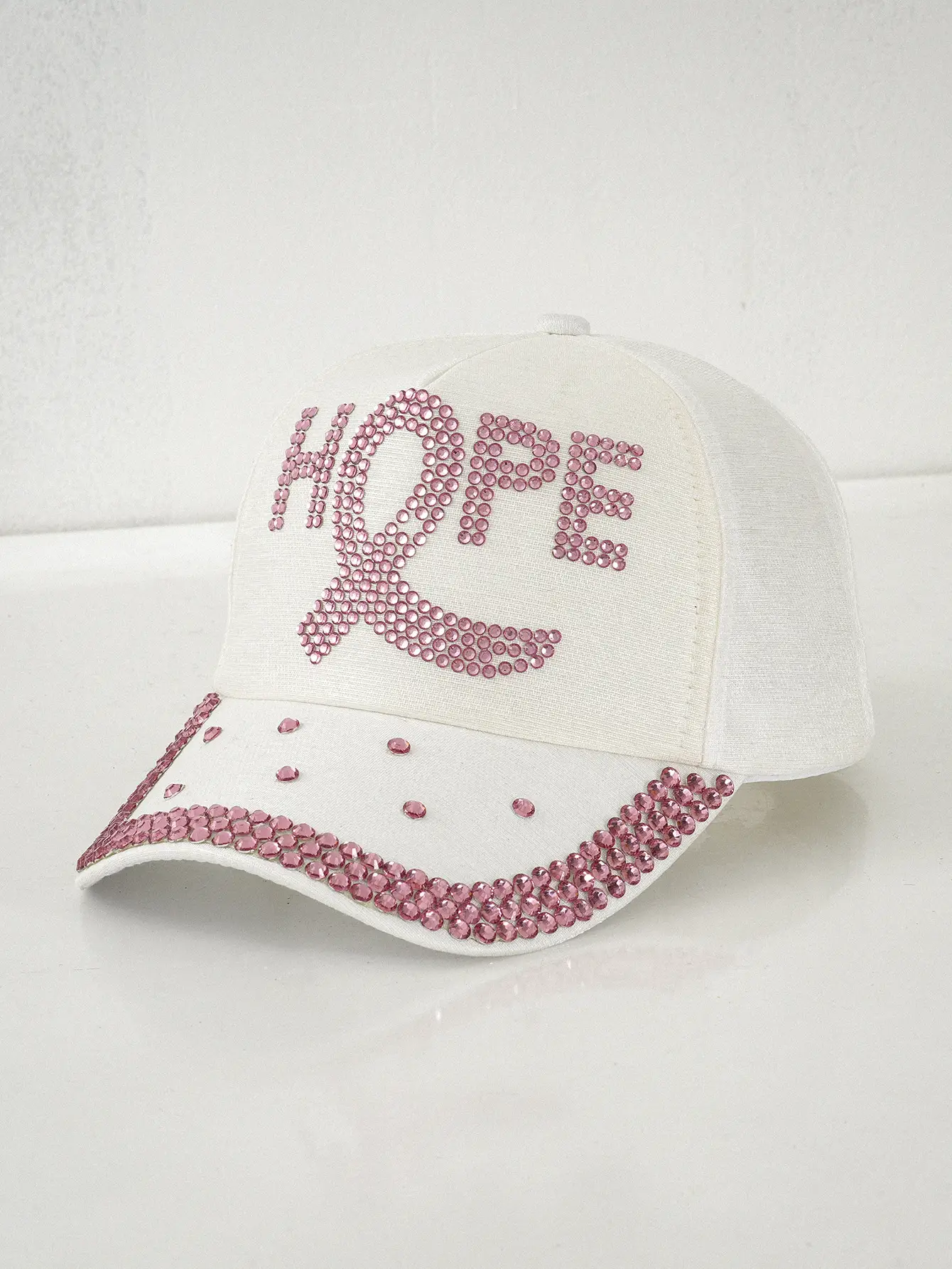 Cross-Border Hope Pink Rhinestone Cap for Women — feature 5