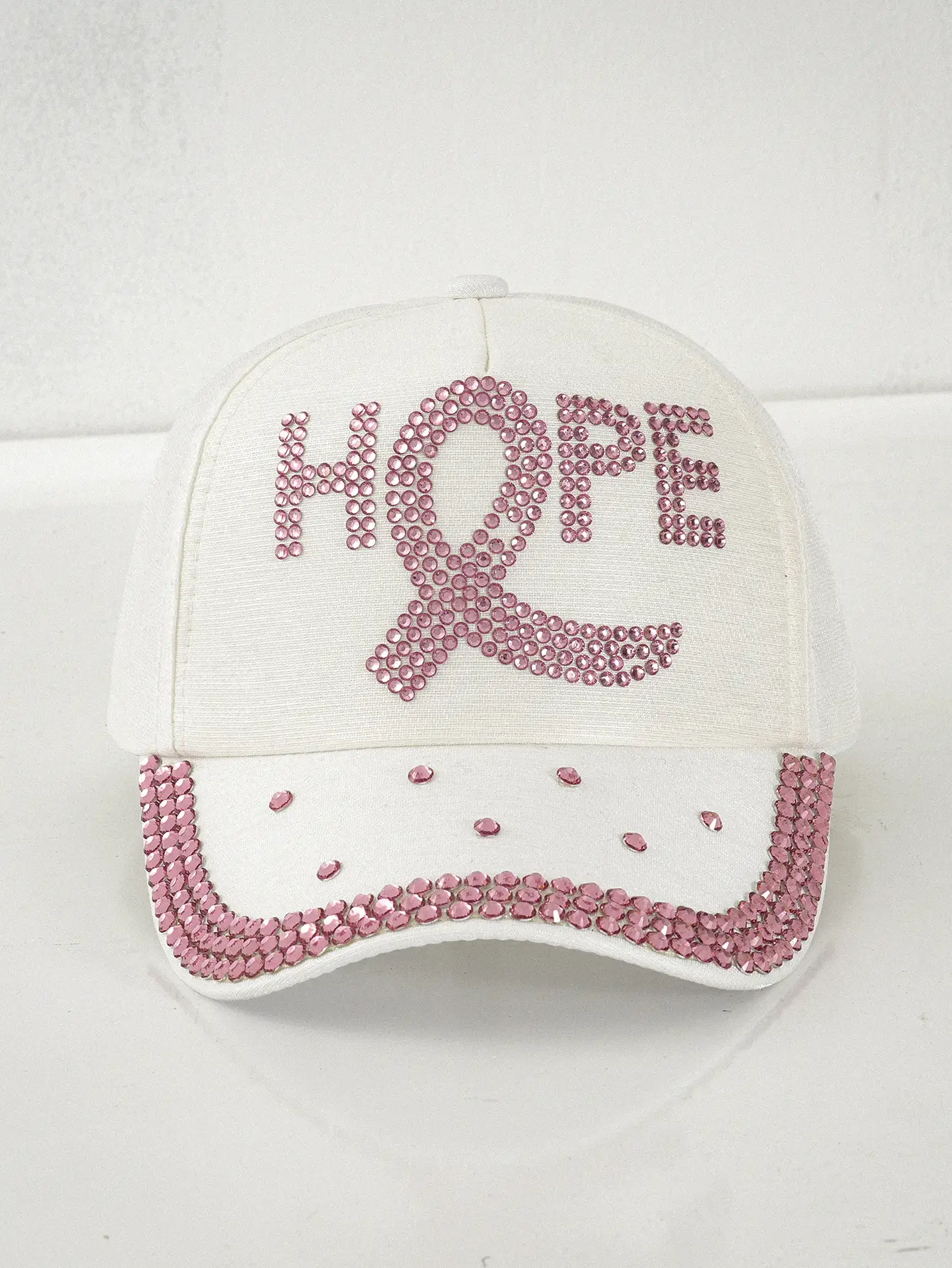 Cross-Border Hope Pink Rhinestone Cap for Women — feature 6
