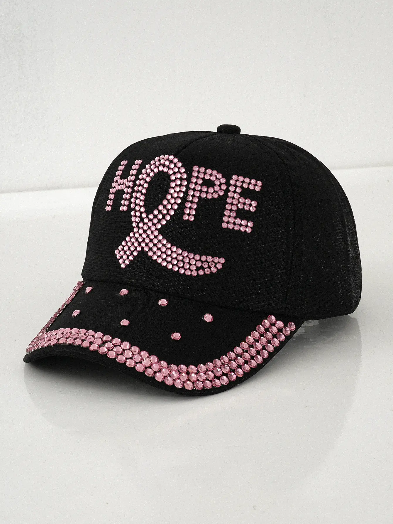 Cross-Border Hope Pink Rhinestone Cap for Women — feature 7