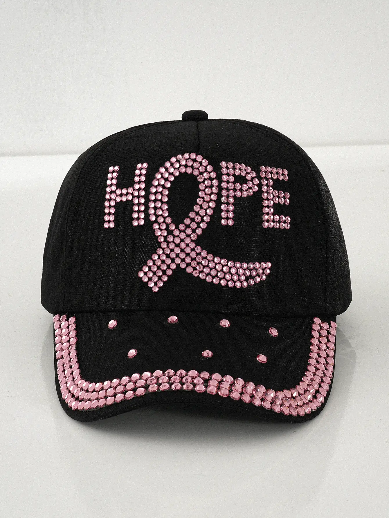 Cross-Border Hope Pink Rhinestone Cap for Women — feature 8