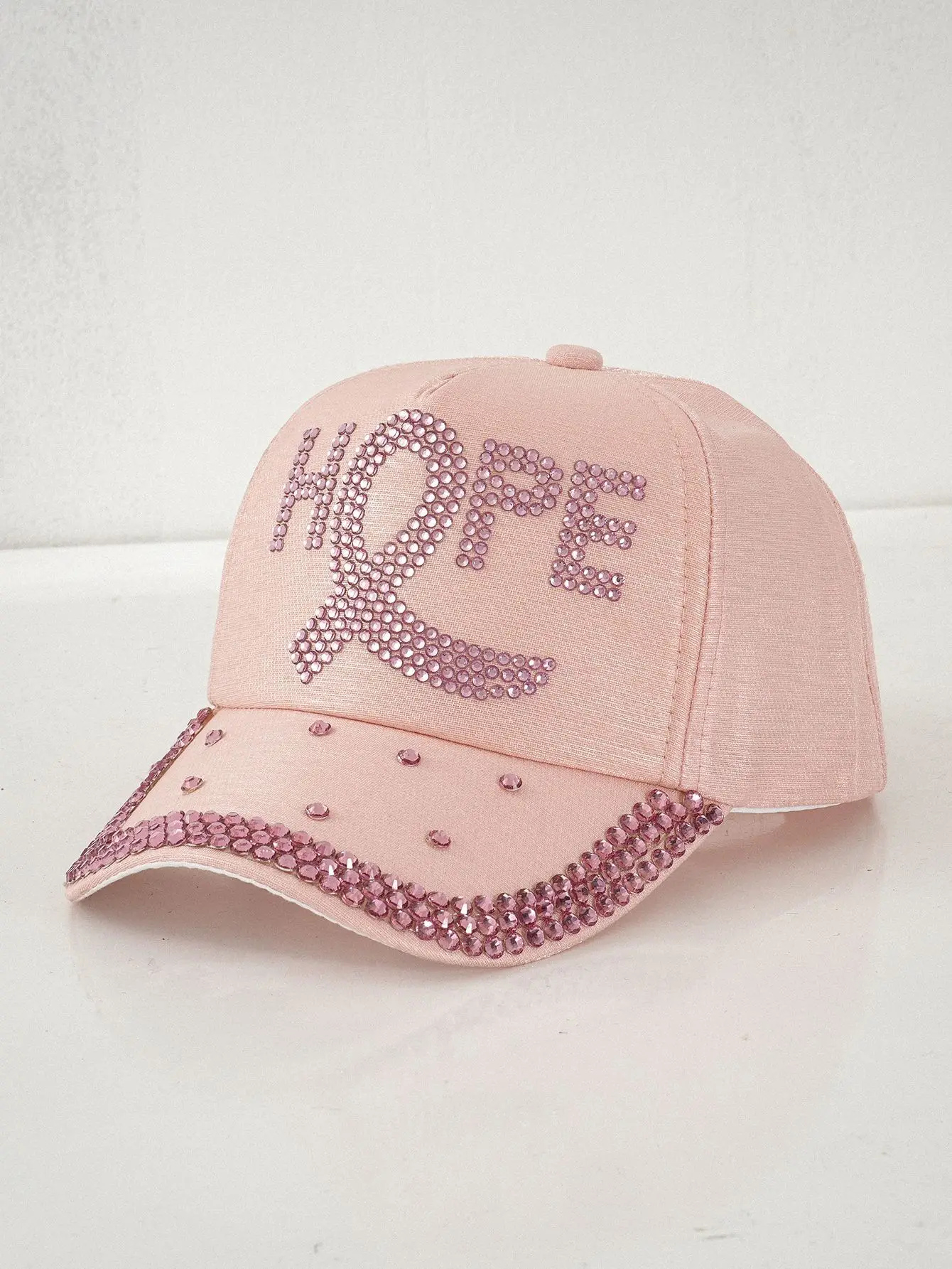 Cross-Border Hope Pink Rhinestone Cap for Women — feature 9