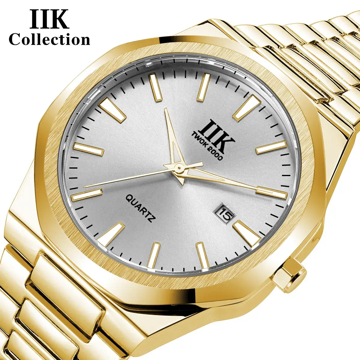 IIK Stainless Steel Men's Quartz Watch Silver