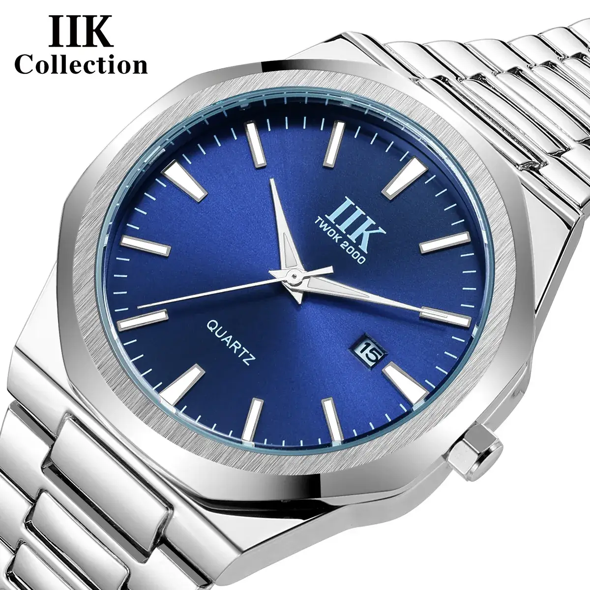 IIK Stainless Steel Men's Quartz Watch Silver