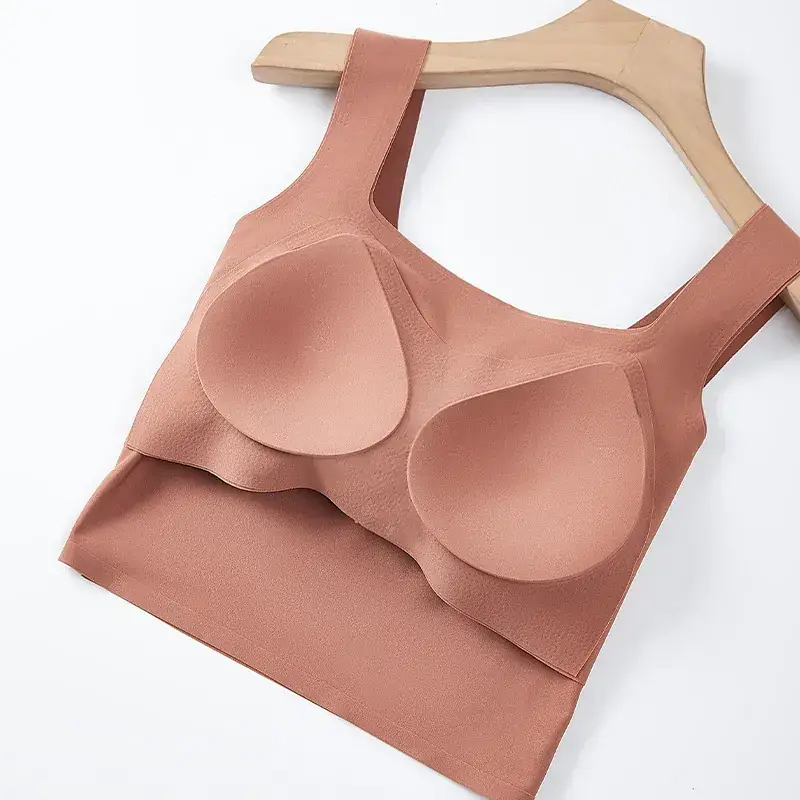 Women's Black Seamless Sports Bra One Cup Sleeveless - Image 9