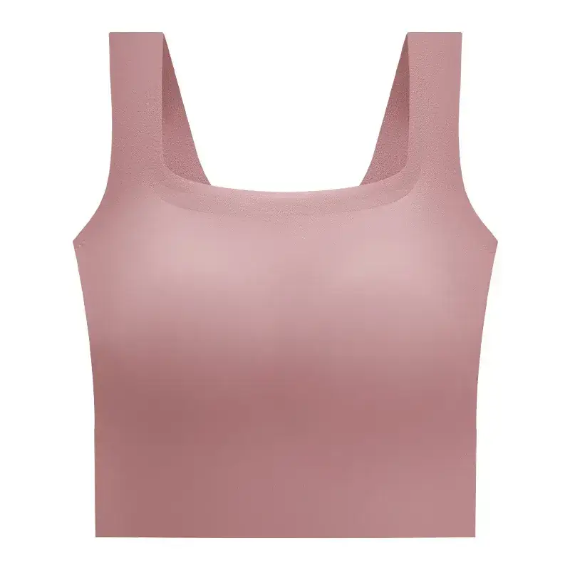 Women's Black Seamless Sports Bra One Cup Sleeveless - Image 2