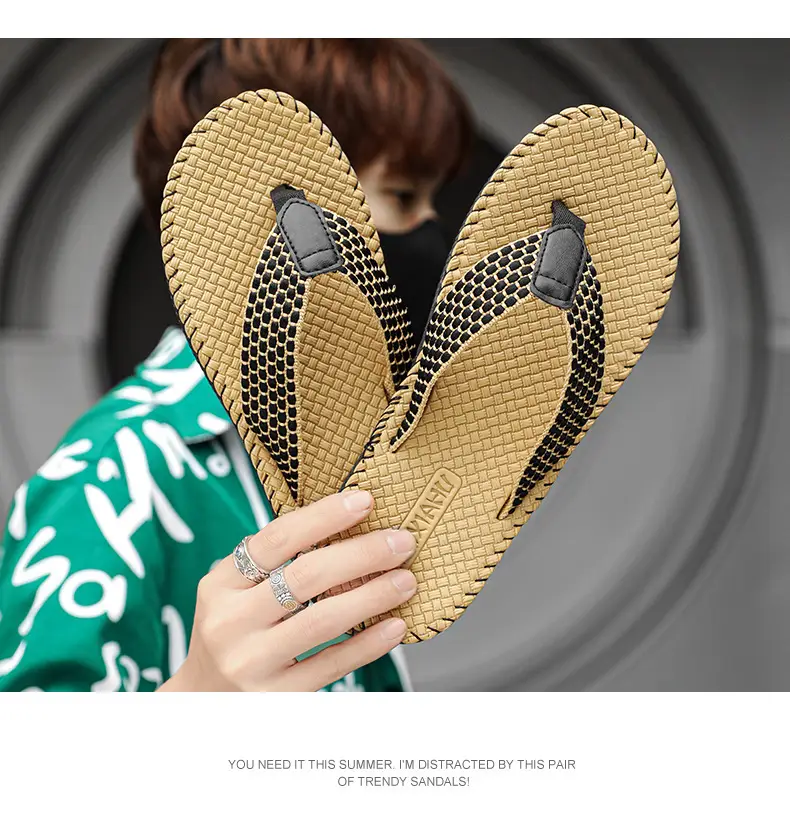 Foreign Trade Summer Leisure Slippers Men's Fashion Trend Beach Flip Flops Home Outdoor Thailand Vietnam Beach Sandals — feature 13