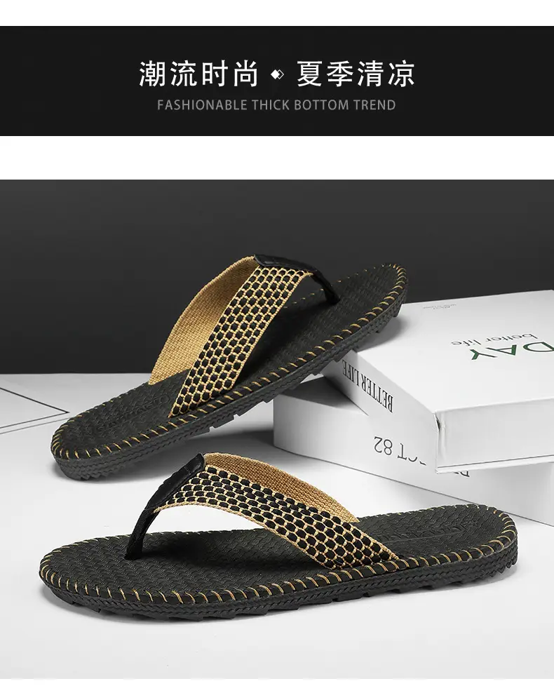 Foreign Trade Summer Leisure Slippers Men's Fashion Trend Beach Flip Flops Home Outdoor Thailand Vietnam Beach Sandals — feature 15