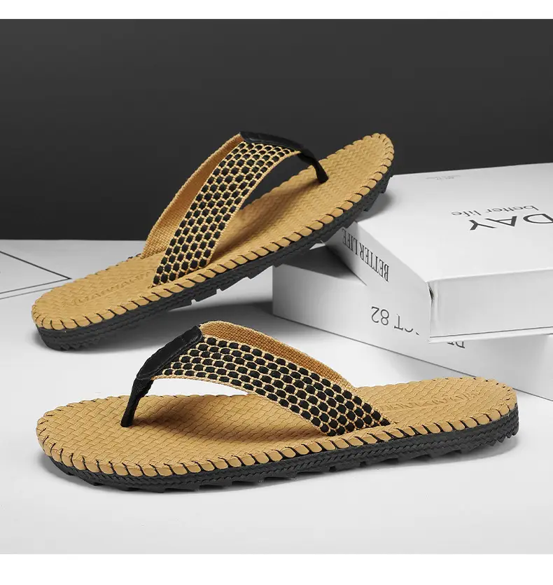 Foreign Trade Summer Leisure Slippers Men's Fashion Trend Beach Flip Flops Home Outdoor Thailand Vietnam Beach Sandals — feature 16